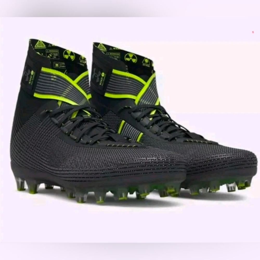 Under Armour Highlight MC Football Cleats Toxic Black/Grey/Neon-Mens